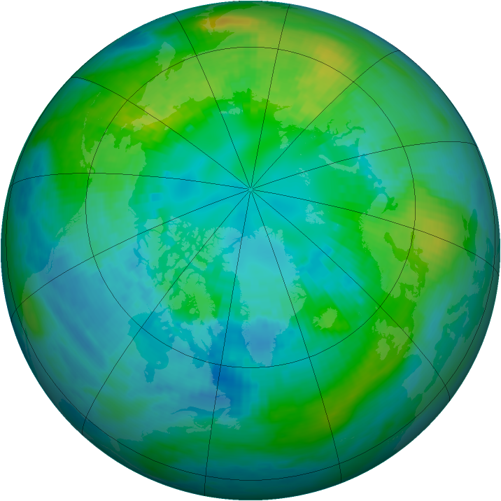 Arctic ozone map for 15 October 1981